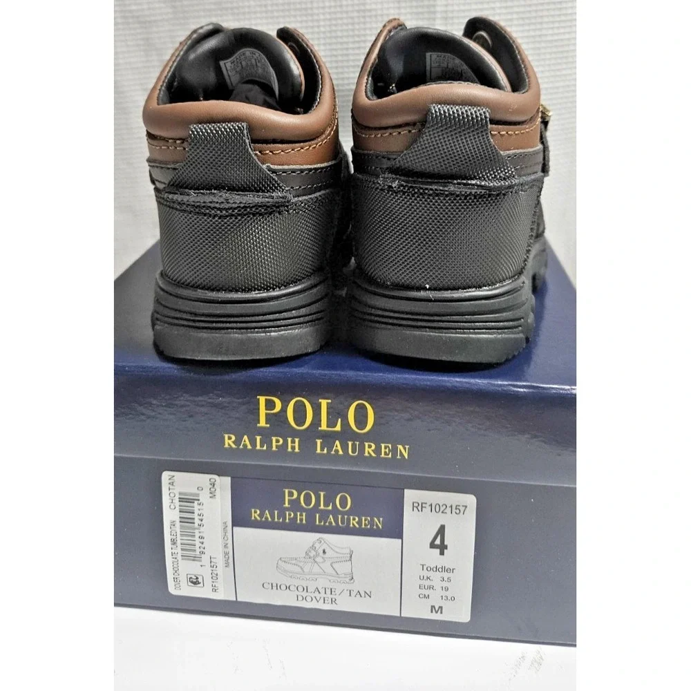 Polo Ralph Lauren Boy's Dover Boot Sneaker Chocolate black Sz 4‎ Toddler